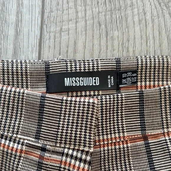 Missguided Tan and Black Plaid Dress Pants Tailored - Picture 3 of 3